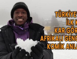 İlk kez kar gören Afrikalı gencin komik anları