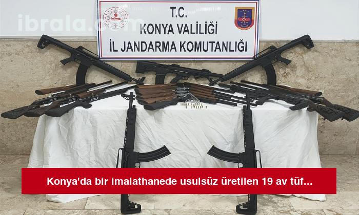 Konya’da bir imalathanede usulsüz üretilen 19 av tüfeği ele geçirildi