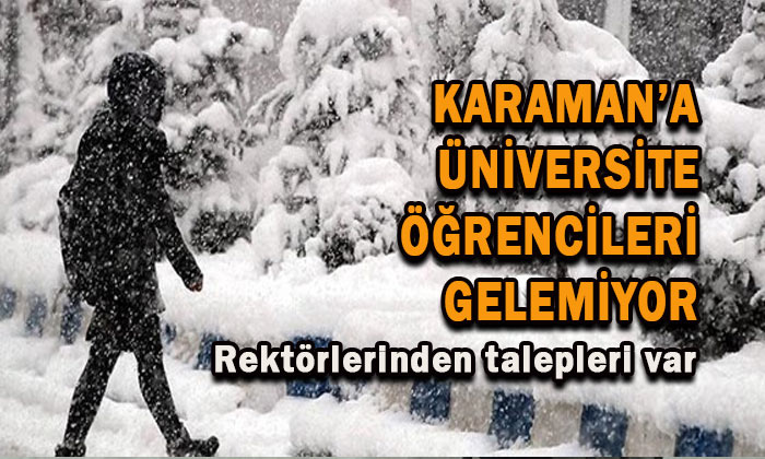 Karaman ve yurt genelinde devam eden ağır kış şartları her kesimi derinden etkilemeye devam ediyor. 23 Ocak 2022 tarihinde Karamanoğlu Mehmet Bey üniversitesinde sınavların ertelendiğini haberleştirmiştik.
