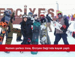 Rumen şarkıcı Inna, Erciyes Dağı’nda kayak yaptı