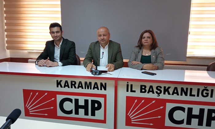 CHP Karaman İl Başkanı Mustafa Cem Kağnıcı, CHP İstanbul İl Başkanı Canan Kaftancıoğlu hakkında Yargıtay tarafından verilen karar ile ilgili olarak parti binasında basın açıklaması düzenledi.