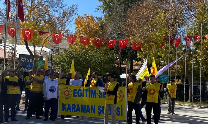 Karaman'da öğretmenler taleplerini dile getirdiler