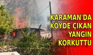 Karaman’da köyde çıkan yangın korkuttu