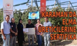 Karaman’da elma üreticilerine sertifika