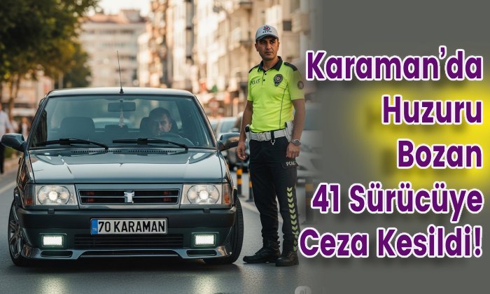Karaman’da Huzuru Bozan 41 Sürücüye Ceza Kesildi!
