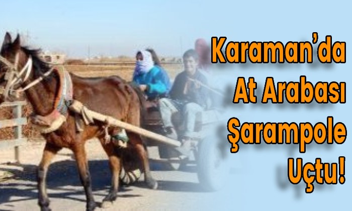 Karaman’da At Arabası Şarampole Uçtu