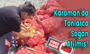 Karaman’da Tonlarca Kuru Soğan Atılmış