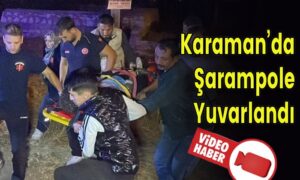 Karaman’da Şarampole Yuvarlandı
