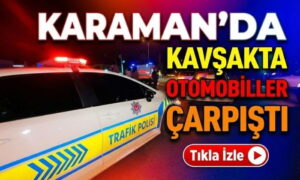 Kavşakta Otomobiller Çarpıştı