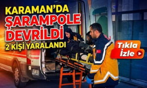 Karaman’da Şarampole Devrildi